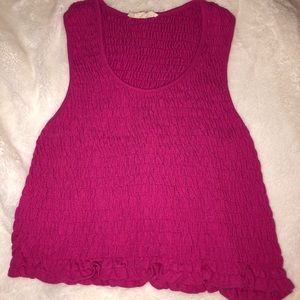 Shirred, cropped tank top